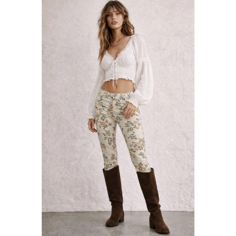 Nwt Anthropologie Floral Citizens of Humanity Jeans 29 Rise Skinny Thompson